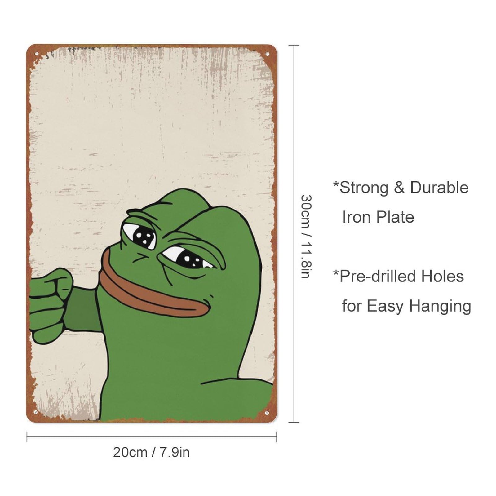 Amazon.com: pepe frog funny meme Movie Poster Retro Metal Tin Sign Vintage  Wall Decor Signs Metal Poster 8x12 Inch : 居家與廚房