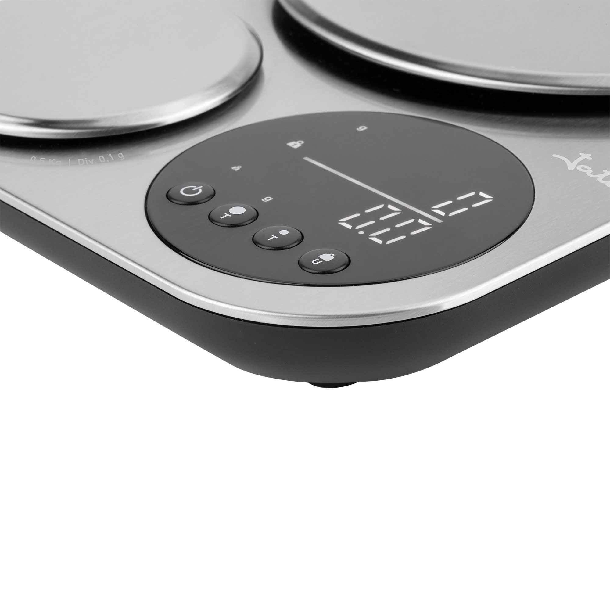 JATA HBAL1254 Digitale Küchenwaage, doppelte Plattform, maximale Präzision, Küchenwaage, Lebensmittel, Schmuck, bis zu 5 kg, Edelstahl, kompakt, LED-Anzeige