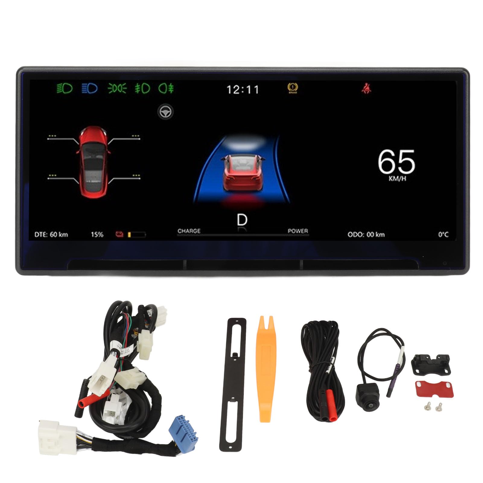 Wyświetlacz Head Up o Przekątnej 8,9 Cala, Wyświetlacz IPS LCD na Desce Rozdzielczej Samochodu dla Tesla Model 3 2017-2023 Model Y 2021-2023, Wymiana Zestawu Wskaźników HUD, (z