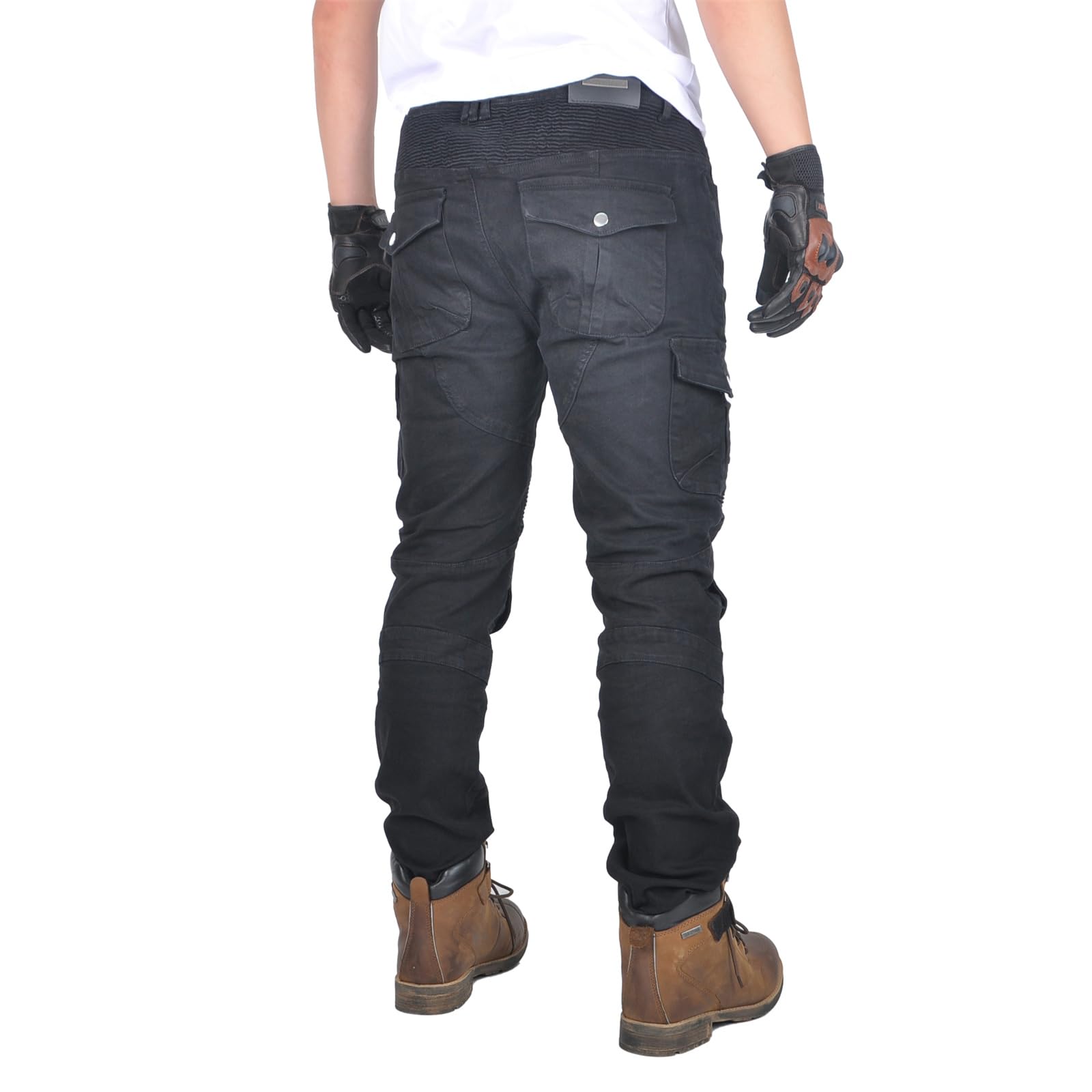 Pantalon Moto Hombre con Protecciones, Elástico Jeans Moto Uomo, Invernale/Estivo, Multicolor Opcional