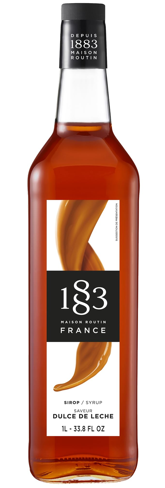 1883 Maison Routin Premium Dulce de Leche Syrup – Caramelised Milk Flavour for Coffee, Hot Chocolate, Cocktails & Desserts – Vegan-Friendly, No Preservatives – 1L Glass Bottle