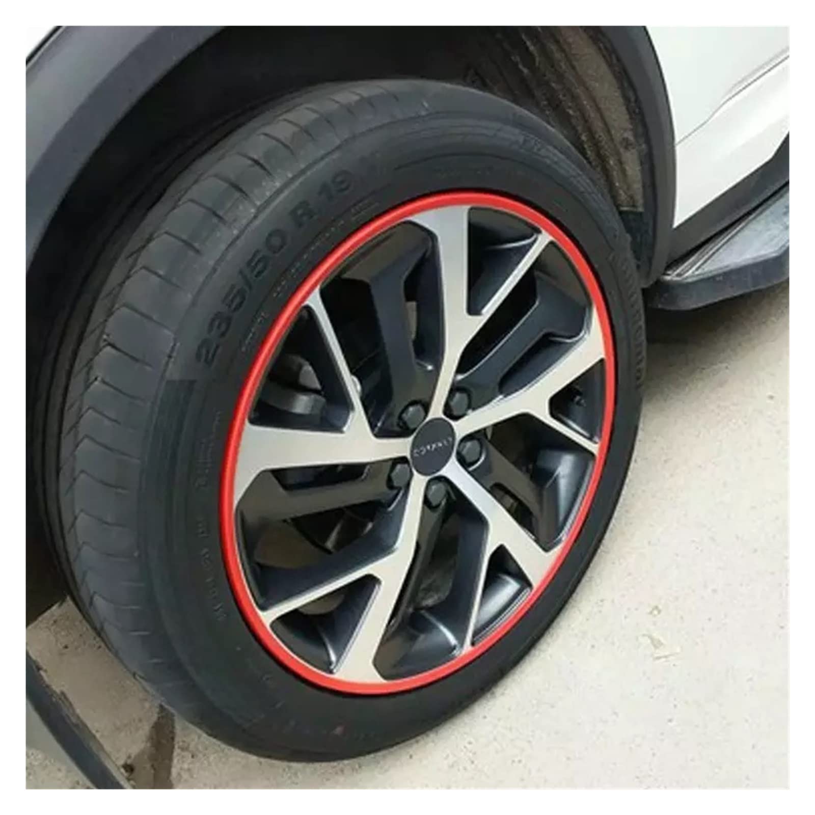 Car/Racing Wheel Decoration Ring Rim Edge Protector Rubber Molding Trim Strip Anti-Collision Strip Line Stickers Supplies(4 red - 16 inches)