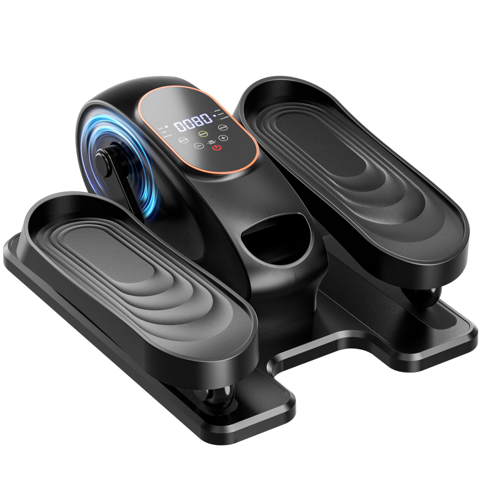 Under Desk Elliptical Machine for Senior, Quiet Motorized Leg Exerciser with Smart Remote, Pedal Exerciser with 15 Adjustable Speeds for Auto/Manual Modes, LCD Monitor, Easy to Use for Home Office