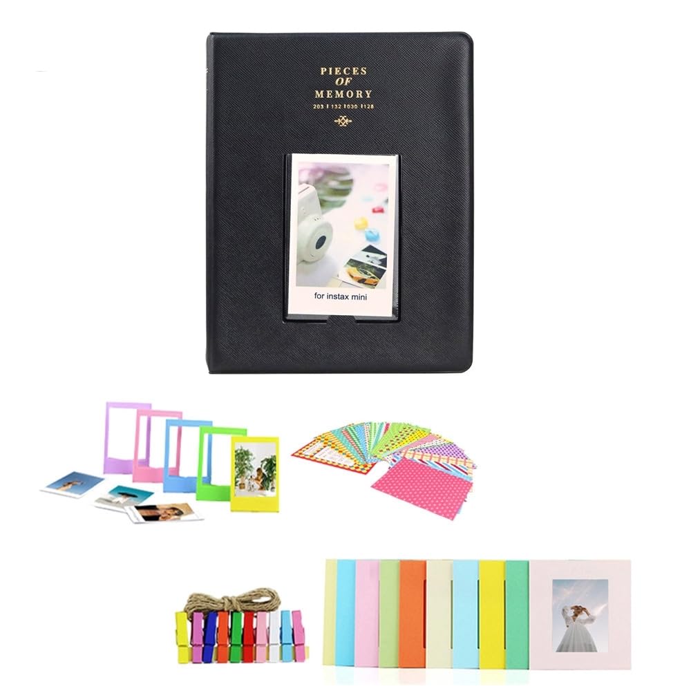 FUJIFILM INSTAX Mini 41 Instant Camera Bundle with Instax Mini Film | 20 Exposures + 4 Pack AA Batteries + Album, Borders, Stickers & Clips + Cleaning Cloth (5 Items)