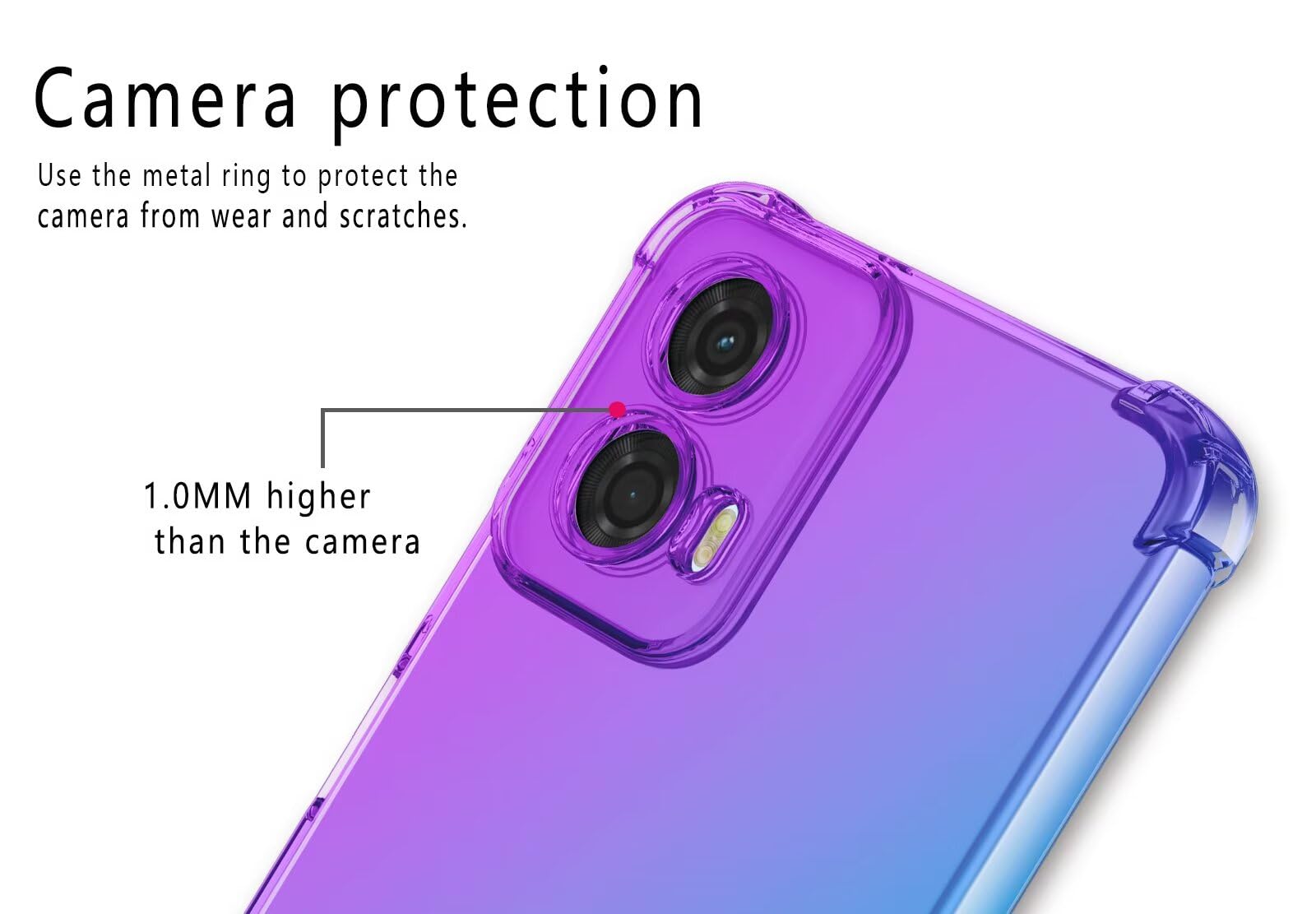 HONLEN Etui do Motorola Moto Edge 50 Fusion Case, przezroczyste etui z gradientem kolorystycznym TPU, silikonowe etui na telefon komórkowy, wzmocnienie z czterema narożnikami, czarno-złote