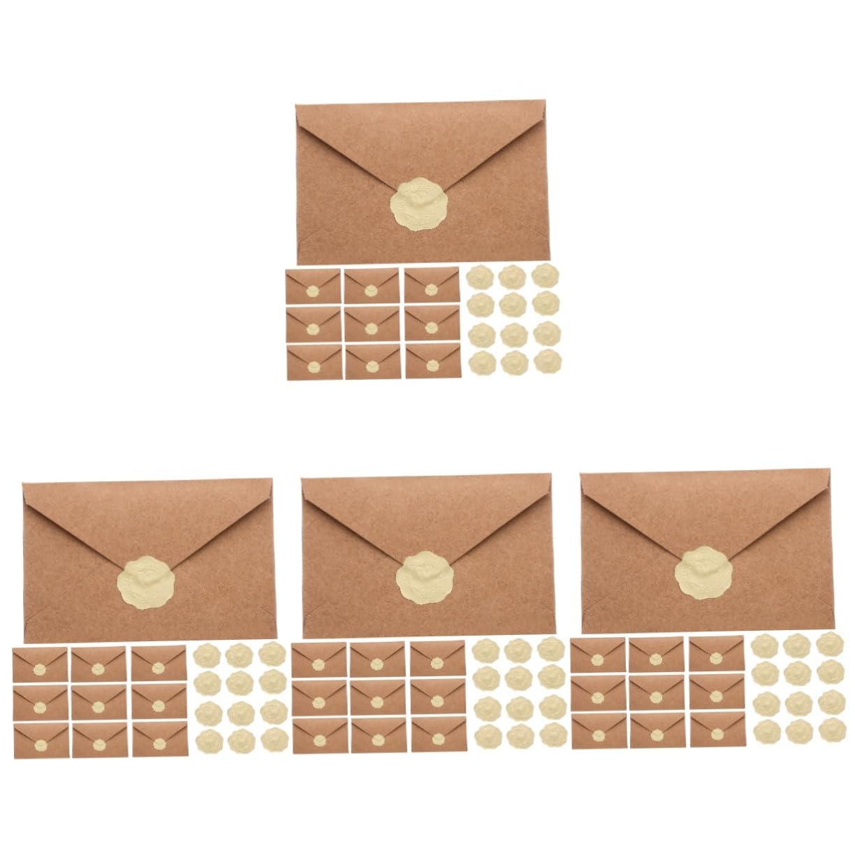 LALAFINA 4juegos De Invitación Vintage Pegatinas De Kraft Retro Para Tarjetas De Felicitación Bodas Especiales
