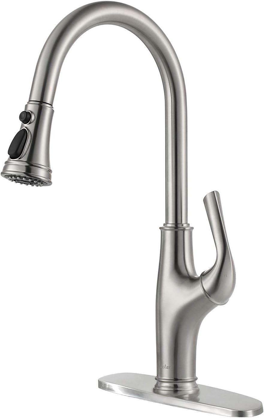 🔥 Cаѕhbасk uр tо 70% NEWATER Kitchen Faucets with Pull Down Sprayer, Kitchen Sink Faucet with Pull Out Sprayer, Fingerprint Resistant, Single Hole Deck Mount, Single Handle Commercial Kitchen Faucet, Brushed Nickel