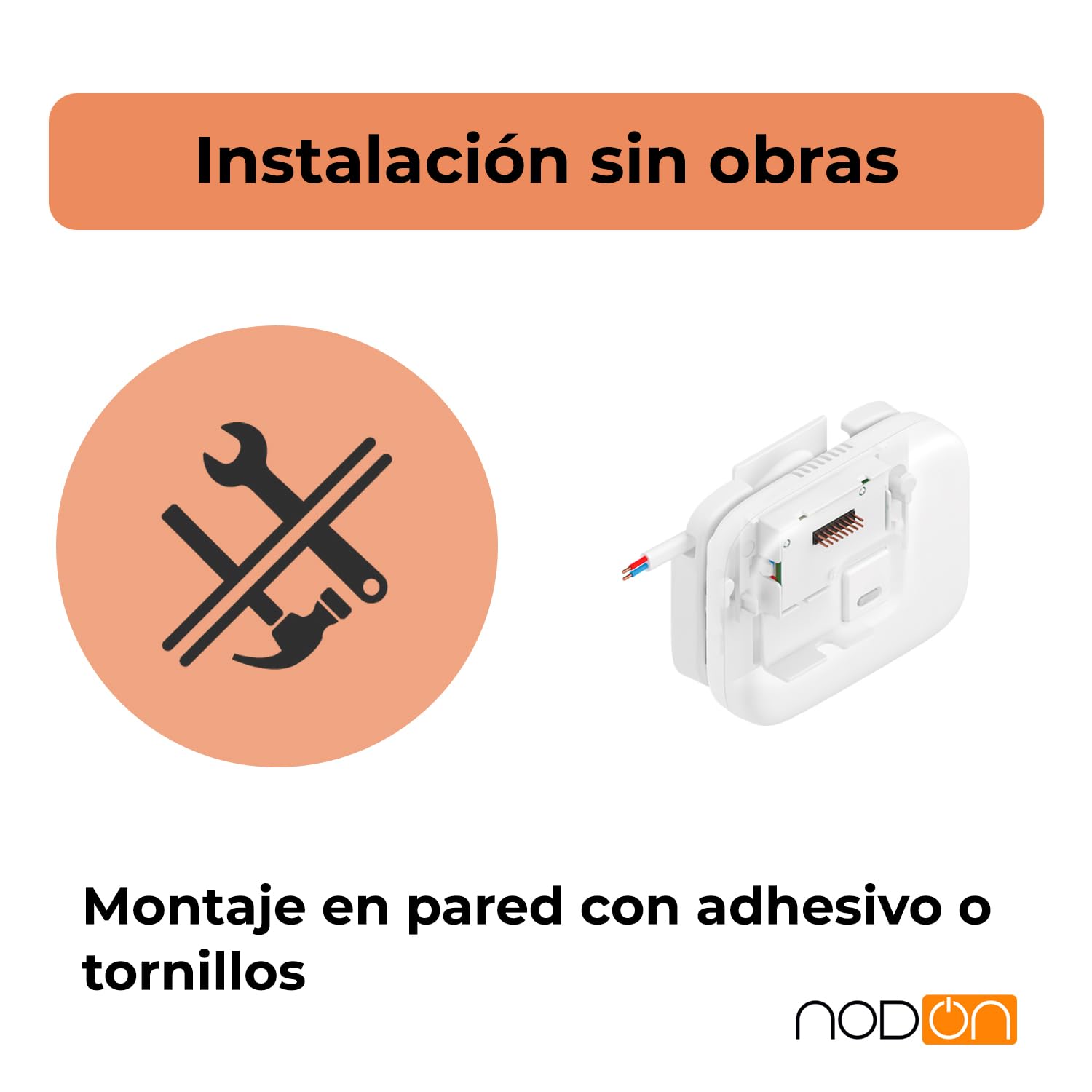NodOn - Soporte de pared para controlador A/A por infrarrojos para conectar directamente el controlador a la alimentación del split, sistemas de fijación simple, rápido, seguro, fiable y compacto.