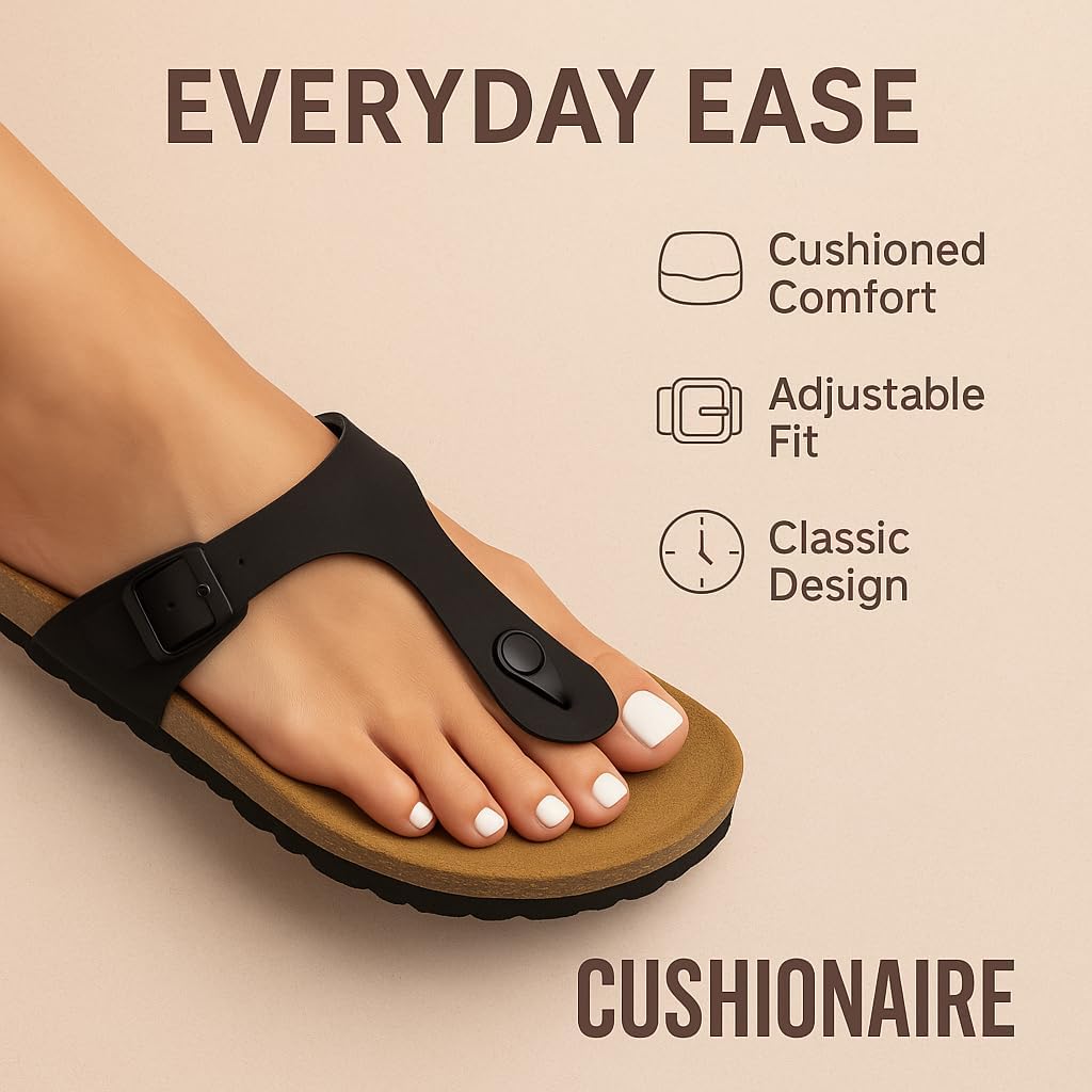 CUSHIONAIRE Women's Leah Cork Footbed Sandal With +Comfort - Image 2