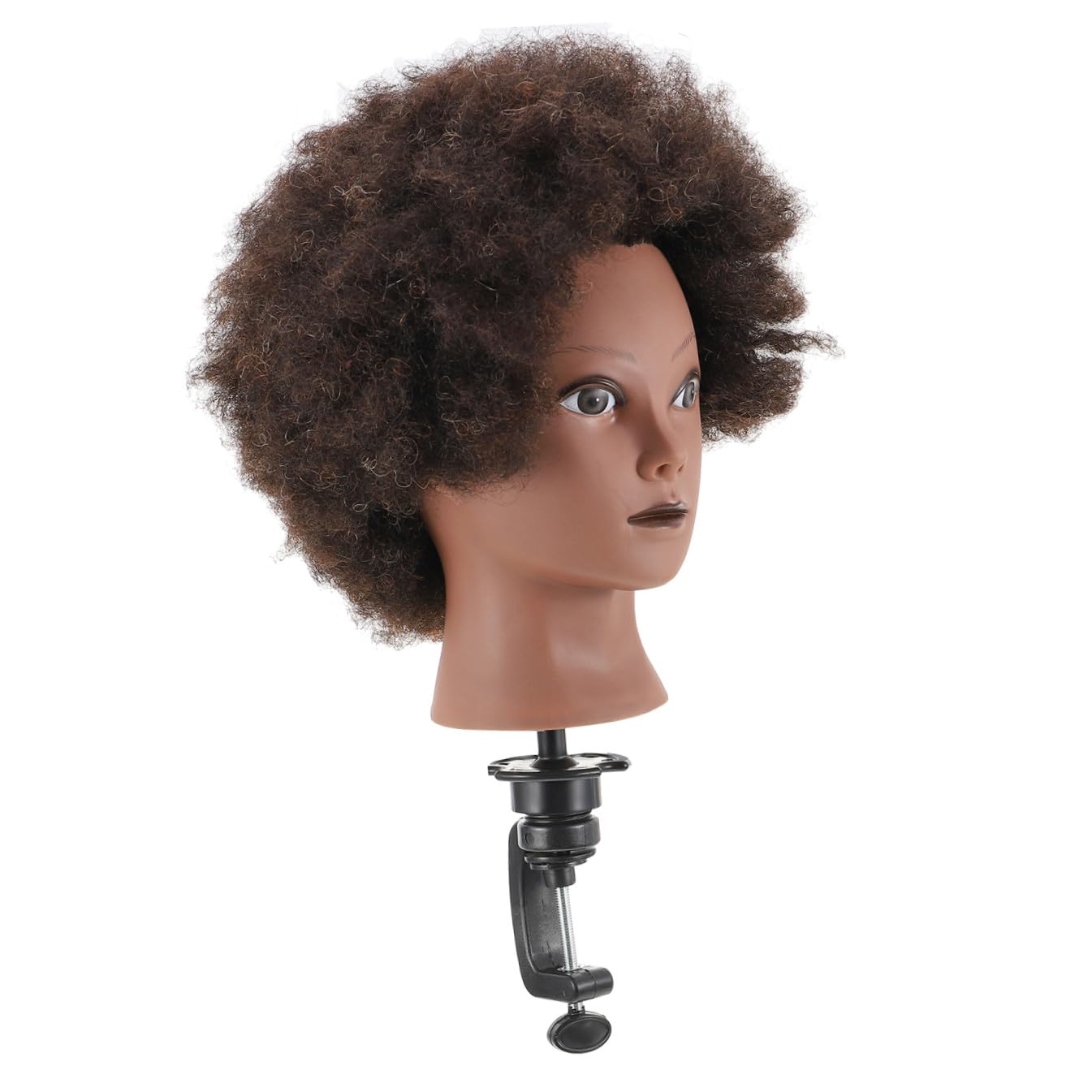 Tête à Coiffer Mannequin Cheveux Noirs pour Formation Coiffure Salon