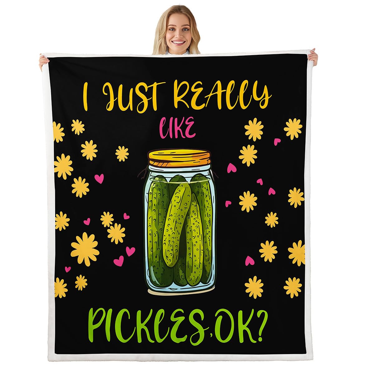 Erosebridal Cartoon Cute Cucumbers Green Fleece Twin Size Throw Blanket, Kids Watercolor Pickles Funny Food Blanket for Girls Boys, Vegetable Nature