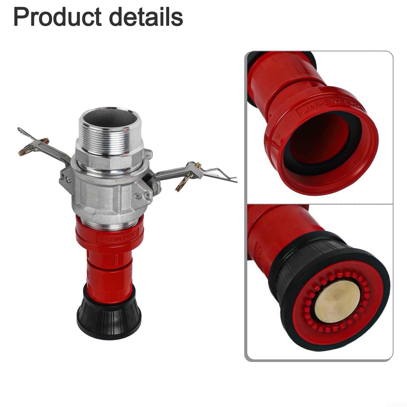 Buse de tuyau d'incendie de 5,1 cm en plastique et en aluminium avec deux raccords de verrouillage à came en aluminium de 5,1 cm pour une connexion rapide et une utilisation polyvalente