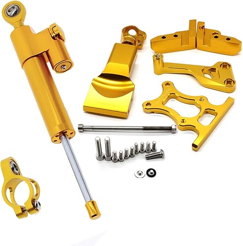 Krace Amortiguador de dirección CNC Soporte estabilizador Barra de control de búfer con soporte para Yamaha MT07 FZ07 MT-07 FZ-07 2014-2019, XSR 700