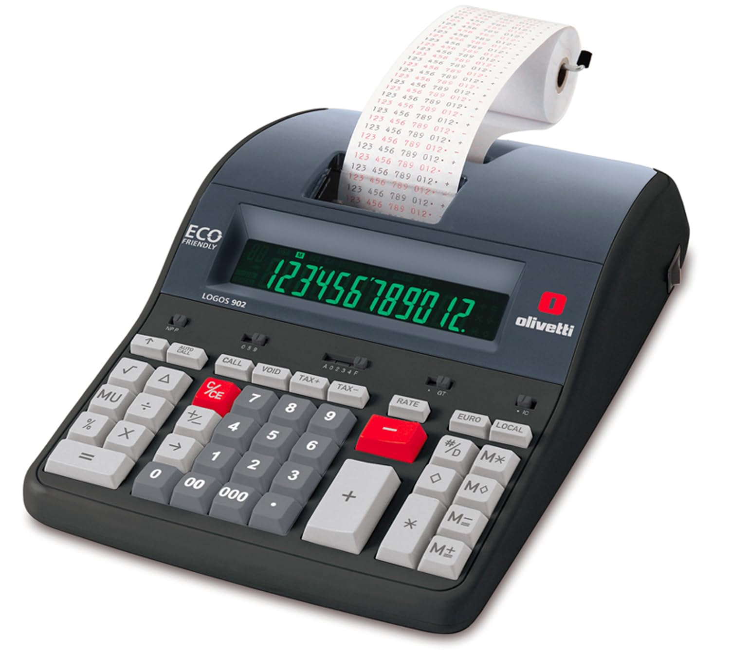 Olivetti Logos 902 Calcolatrice, Display a 12 cifre, Nero