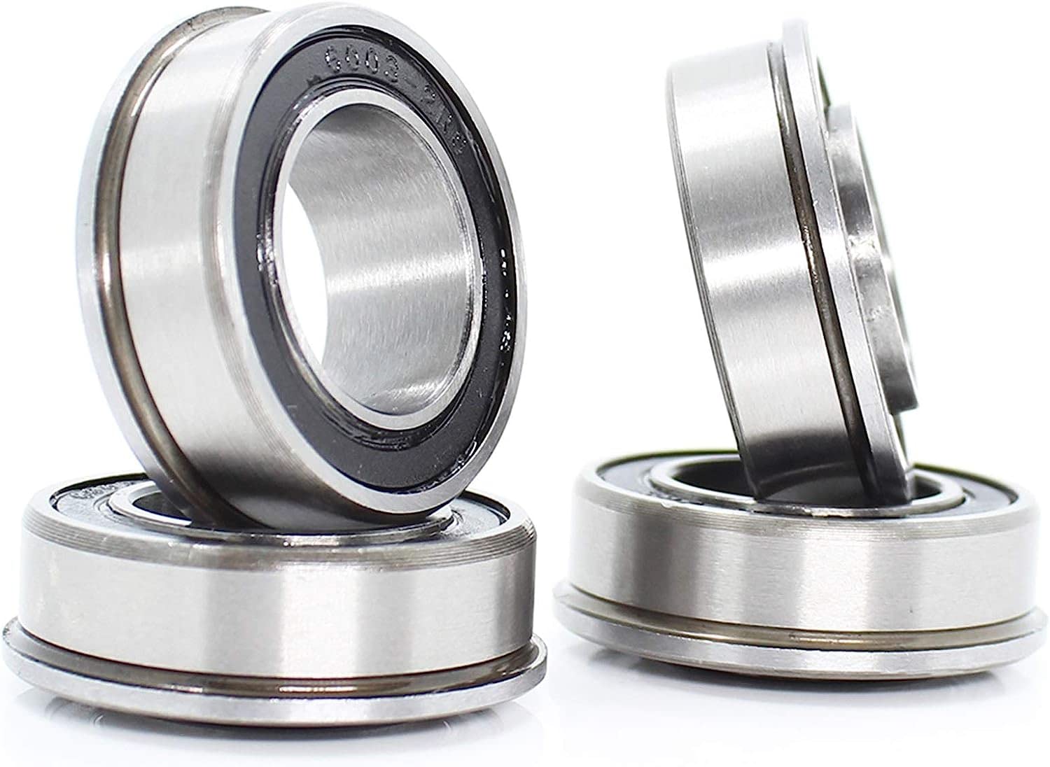 4 rodamientos F6003 F6003RS F6003-17-2RS 17x35x10mm ABEC-1 rodamientos de bolas de brida F6003-RS para carrito de jardín