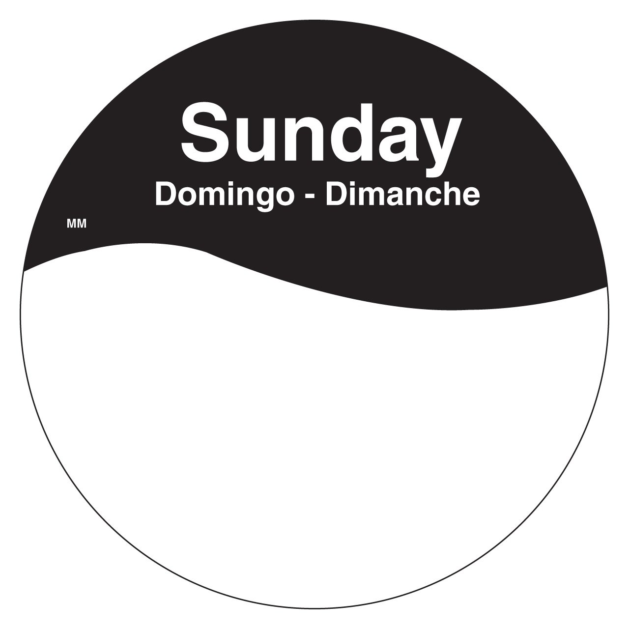 Étiquette amovible dimanche DayMark anti trace pour bac gastro de restauration