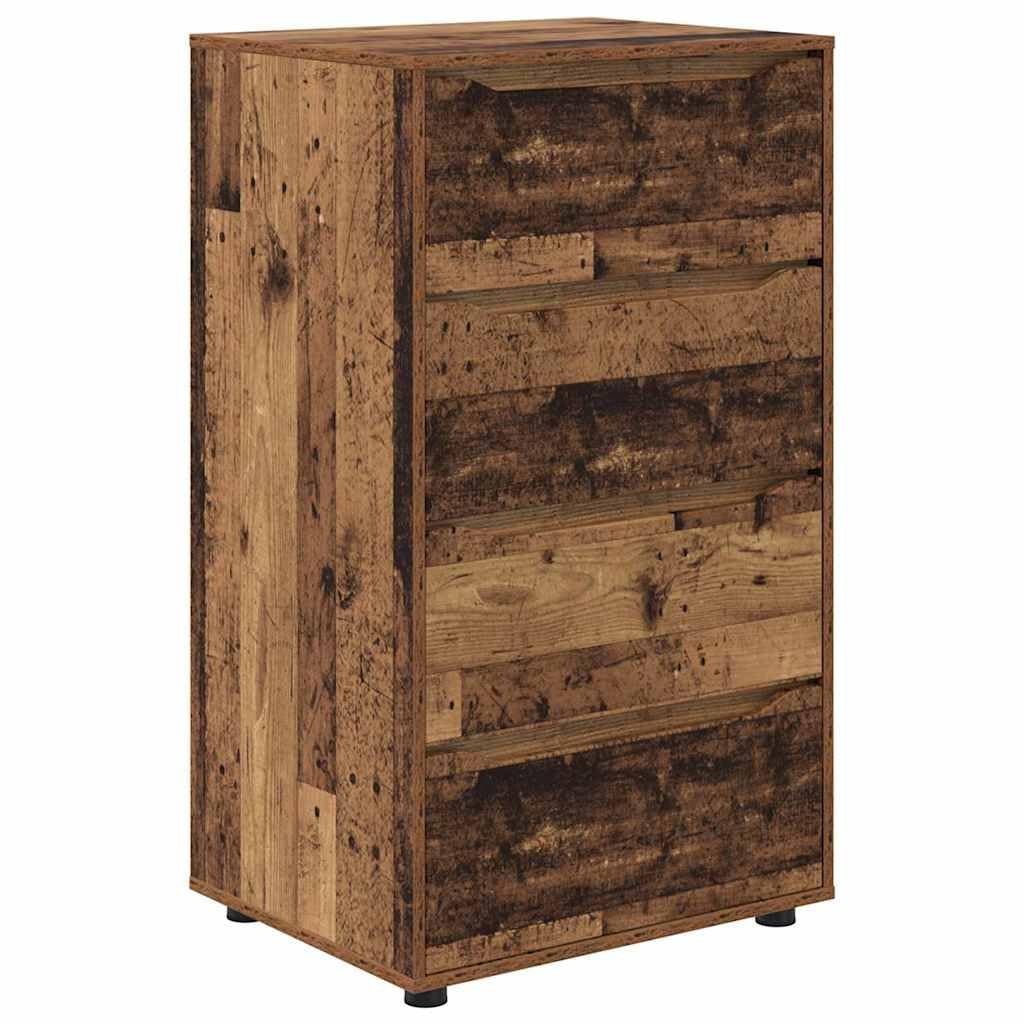 Armoire de Rangement 4 Tiroirs Commode Style Minimaliste Salon