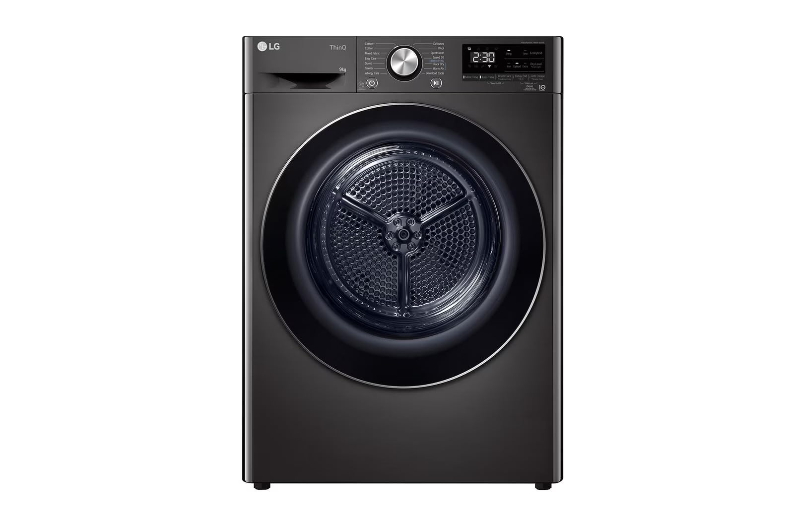 LG 9Kg DHV09SAB Dryer, front view