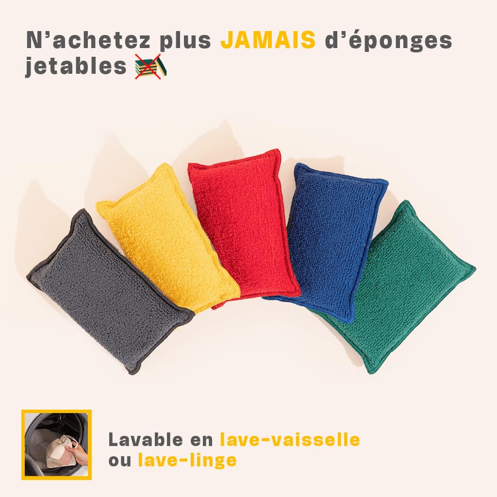 Spugne Riutilizzabili INGA - Lavabili In Lavatrice, Non Graffiano, Durano 1 Anno, Fabbricate In Europa - Foto 12