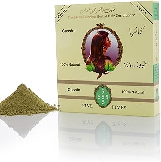 مكيف الشعر خمس خمسات عشبي بدون الوان - كاشيا - طبيعي 100% - 100 جرام