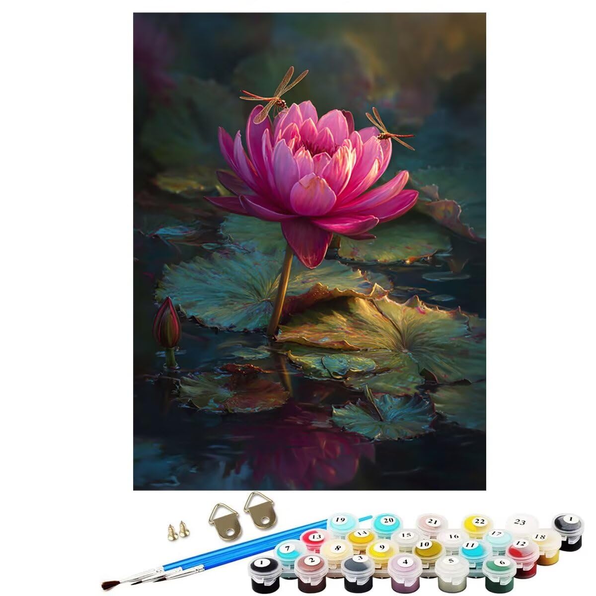 Blume Pflanze Malen Nach Zahlen Erwachsene, Paint by Numbers Adult Anfänger Kreativ Set für, Heimwerk Malen Nach Zahlen Kinder, 3 Pinsel und 36 Acrylfarbe Als, für Deko Wohnzimmer 60 x 80 cm BJHWK118