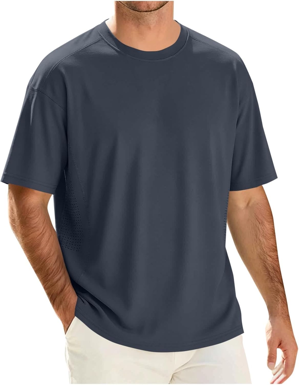 Men's Workout Shirts Quick Dry Athletic Running T-Shirts Lightweight Moisture Wicking Tee Short Sleeve Sports Tops