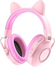 Dr.meter Children's Noise Cancelling Headphones, SNR 32dB Children's Headphones with Earmuffs for Sleeping Study for Babies Adjustable Headband for Headphones Pink
