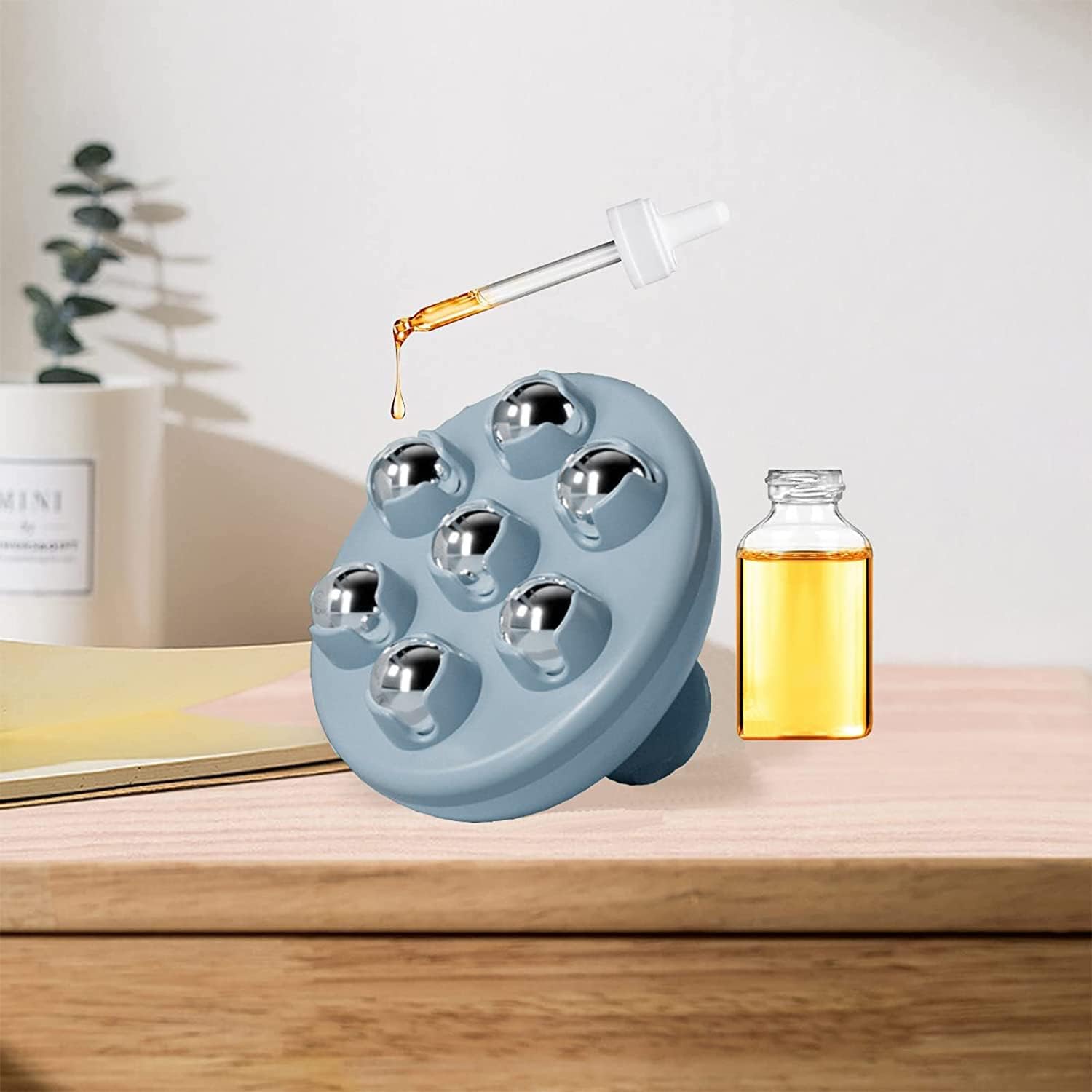 Hopwaise hand roller for cellulite decoration, lymph drainage for thighs, stomach, butt, massage gloves with 7 360-degree metal roller for hands with portable design (1, blue set). Hopwaise hand roller for cellulite decoration, lymph drainage for thighs, stomach, butt, massage gloves with 7 360-degree metal roller for hands with portable design (1, blue set).