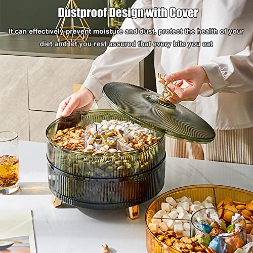 Divided Serving Tray With Lid, Relish Trays With Lid For Parties, Rotatable 5 Compartment Relish Tray With Lid, Snack Serving Tray, For Snack, Nut, Fruit, Veggie, Home, Party Use #TOP3
