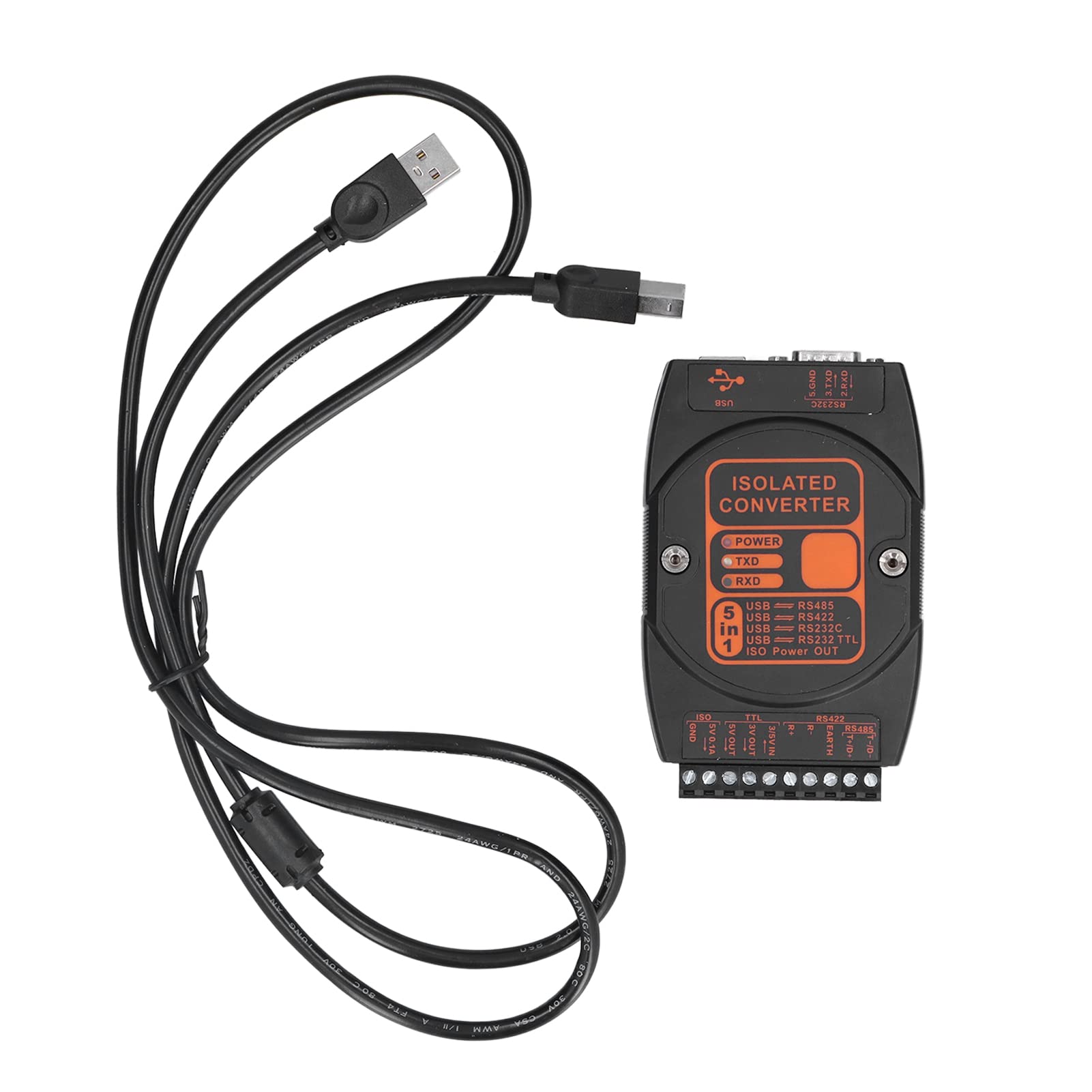 Tyenaza Adaptador USB a Convertidor 5 en 1 Aislamiento de Grado Industrial a 422/232/ttl DCM2610A ((Chip FTDI Velocidad de 12 MB))