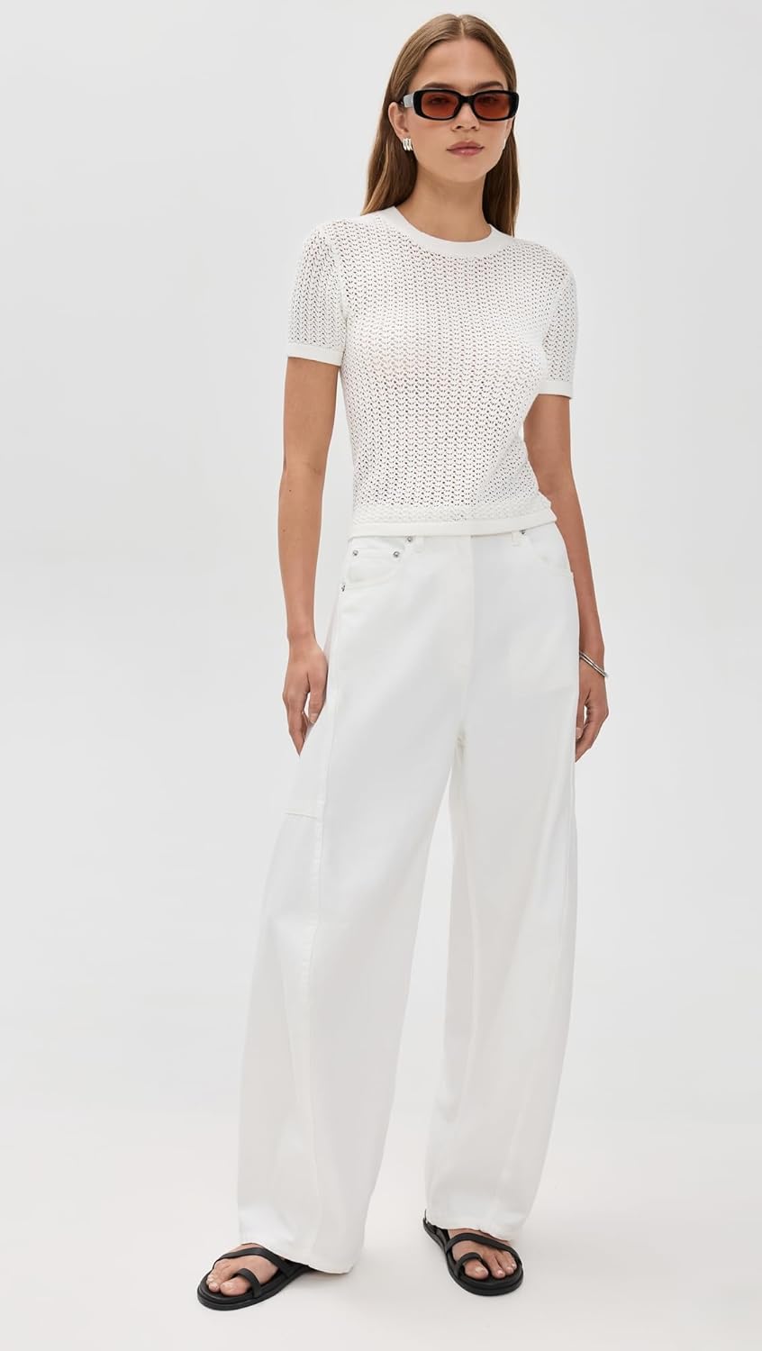 Joe's Jeans Womens The Crochet Baby Tee - Image 5