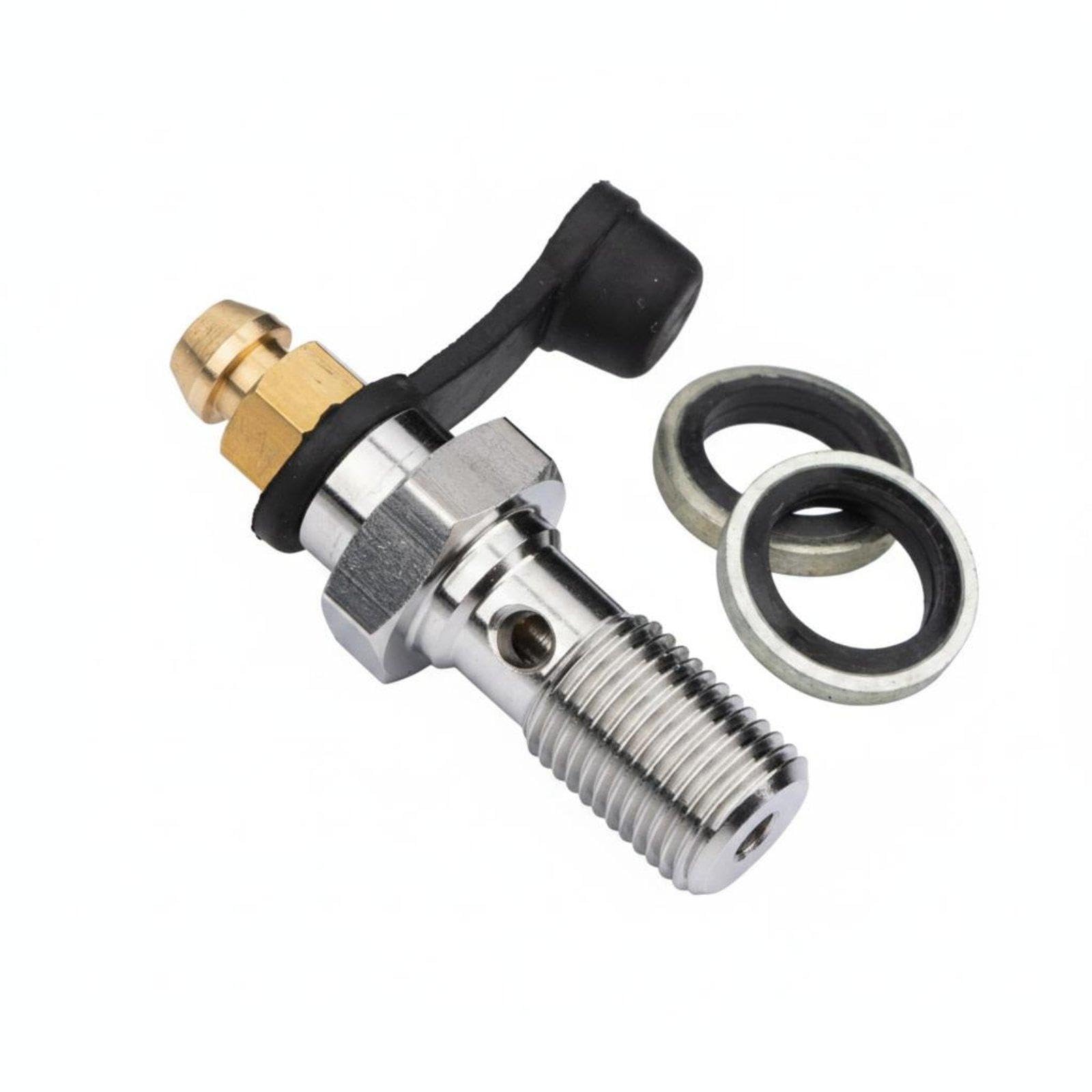Brake Caliper Bleeder Screw Stainless Steel Banjo Bolt Dust Cap Included Brake Bleed Bleeder Valve for Mechanics, Auto Repair Shop, Garage 1.0 Bleed Silver-image-7