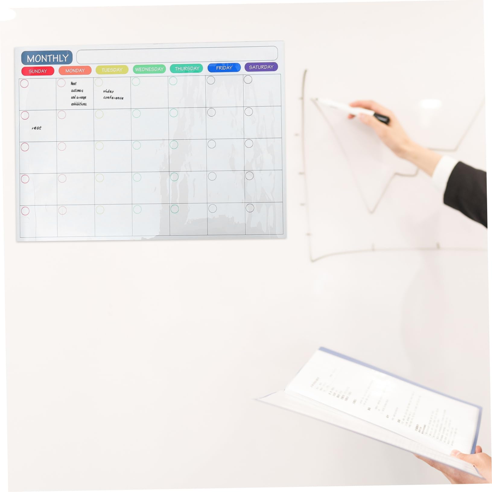 NUOBESTY 3 Set Di Adesivi Per Messaggi Da Frigorifero Magnete Settimanale Gomma Da Cancellare Marcatori Calendario Cucina Adesivi Per Unghie Programma Di Pianificazione