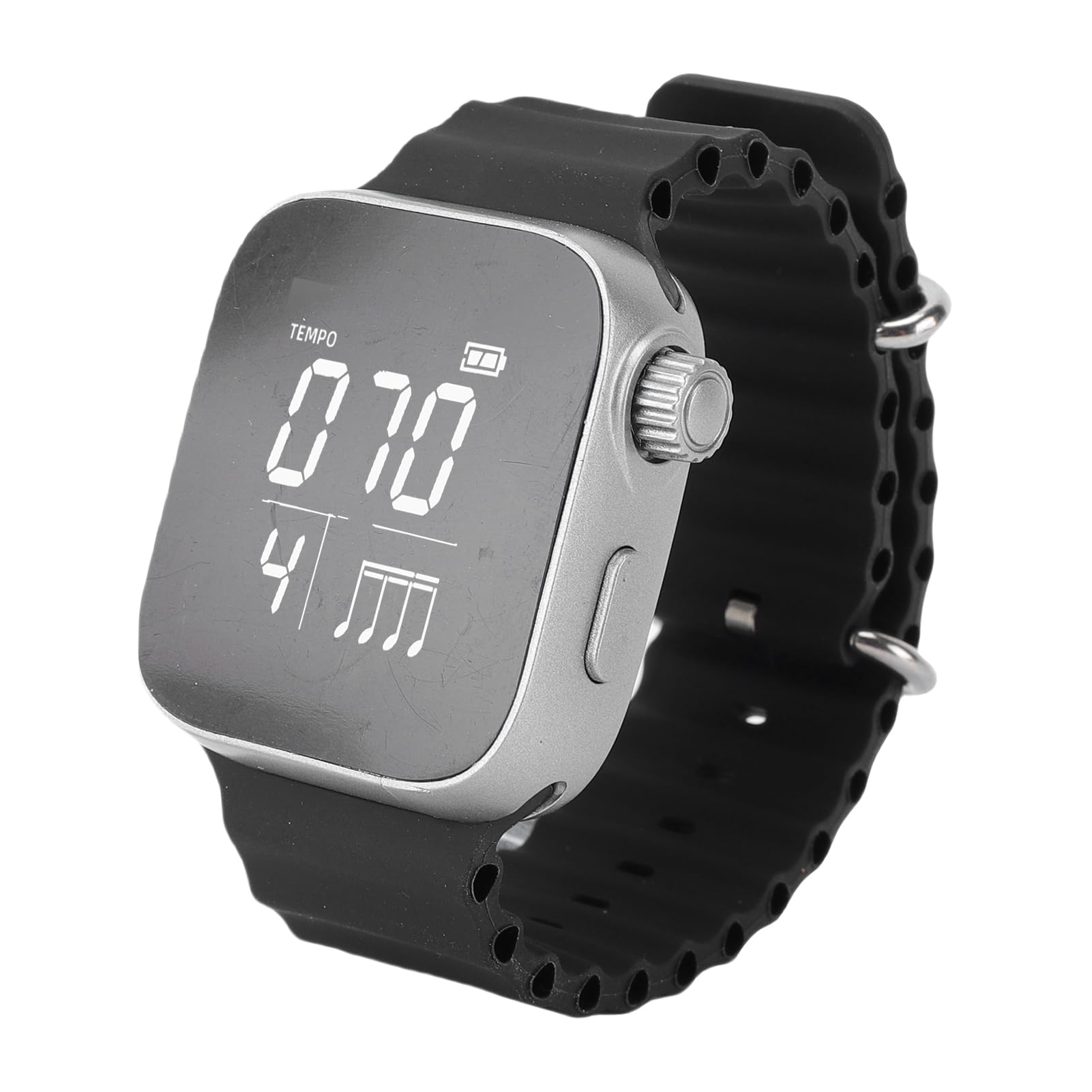 Bewinner Reloj con Metrónomo Vibratorio para Músicos y Entusiastas del Fitness, Entrenador de Ritmo Portátil con Ajustable 40-240 BPM, Modo Deportivo, Pantalla LCD, Recargable por USB (BLACK)