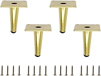 Vista 13 de Paquete de 4 patas para muebles, patas redondas cónicas para muebles, pie de metal resistente para sofá, armario, bar, cama, mesa, silla, sofá
