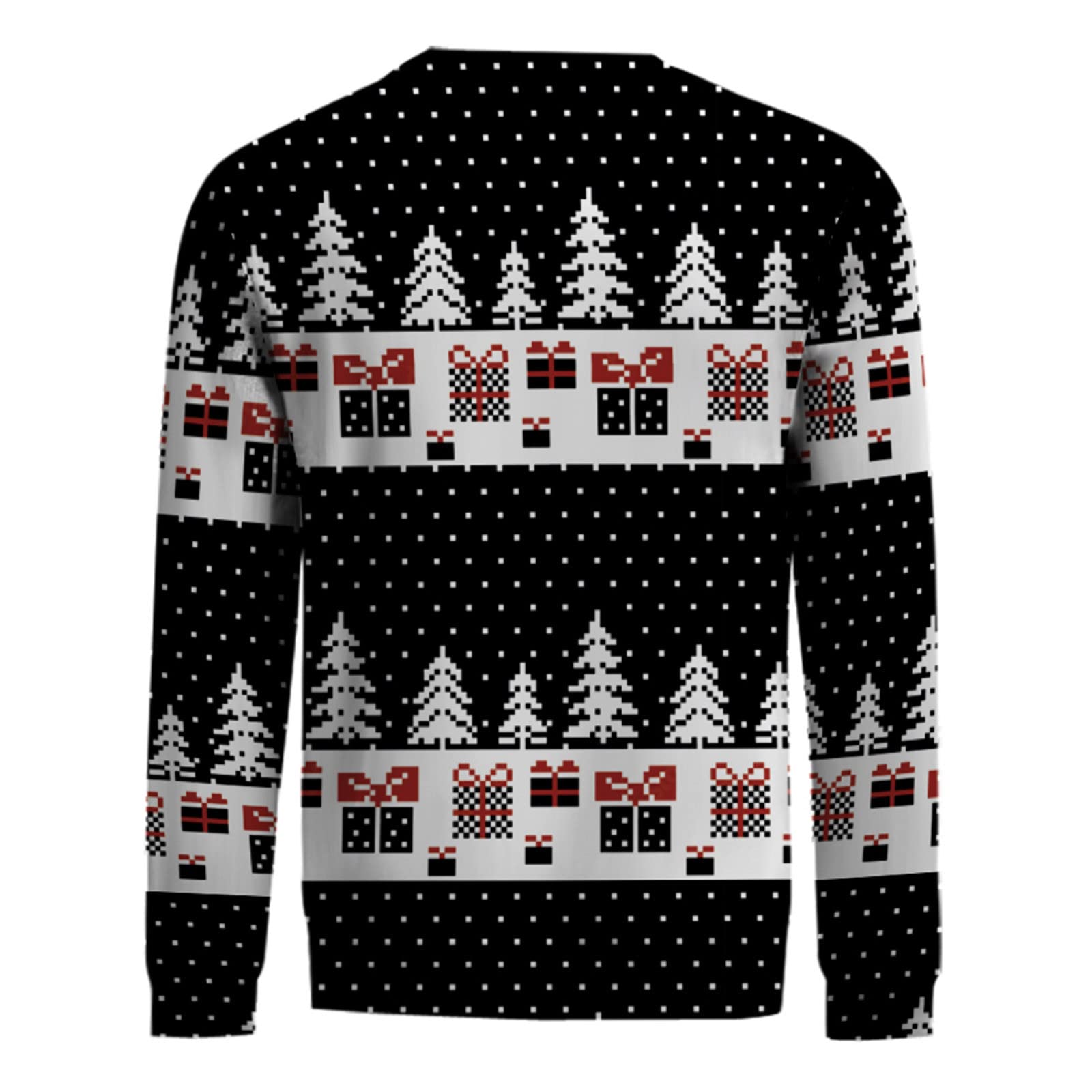 Jersey de Navidad para hombre divertido 3D suéter de Navidad manga larga cuello redondo suéter navideño divertido Papá Noel reno patrón feo sudadera de Navidad sin capucha sudaderas de Navidad para