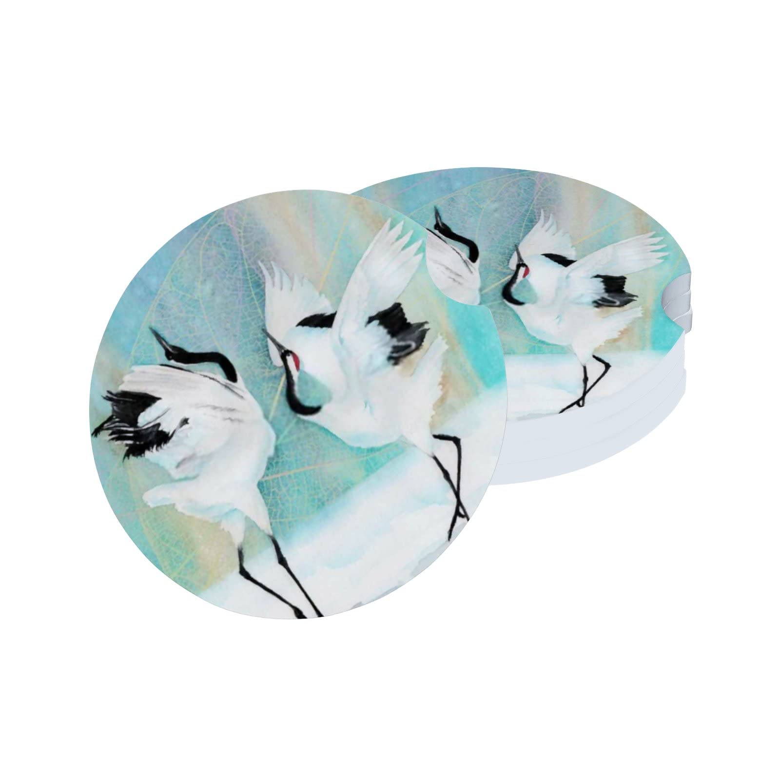 Lot De 2 Dessous De Verre Pour Voiture - Motif Libellule