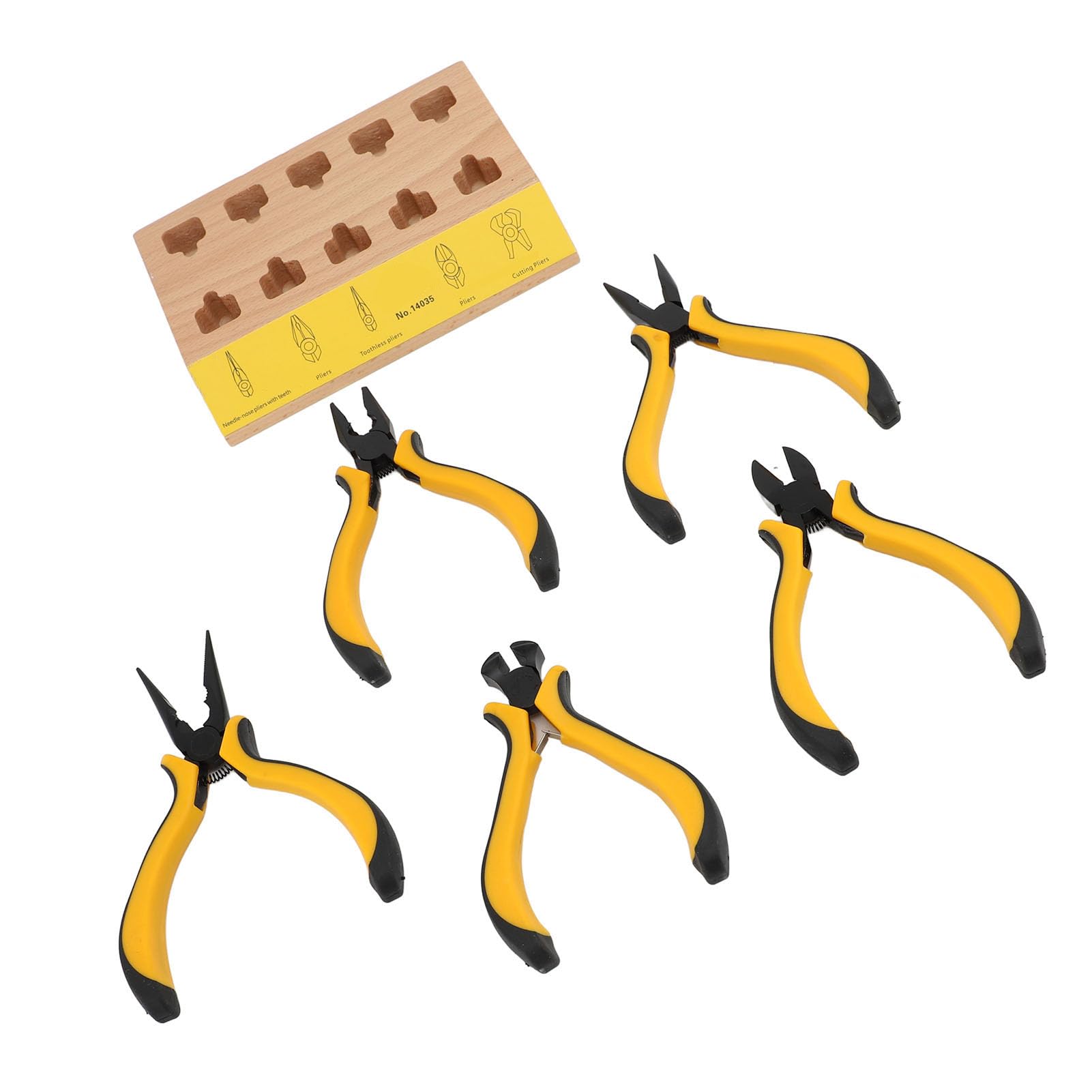 Set di 5 Pinze con Pallet in Legno, Faggio Metallo