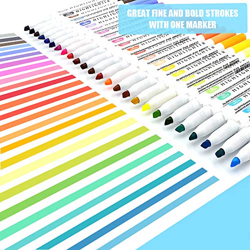 YOOUSOO 25 Pack Pastel Highlighters Assorted Colours,Bible Big Marker Pens Set for Children's Day Gift,Chisel Tip Rainbow No Bleed Fluorescent Student Office