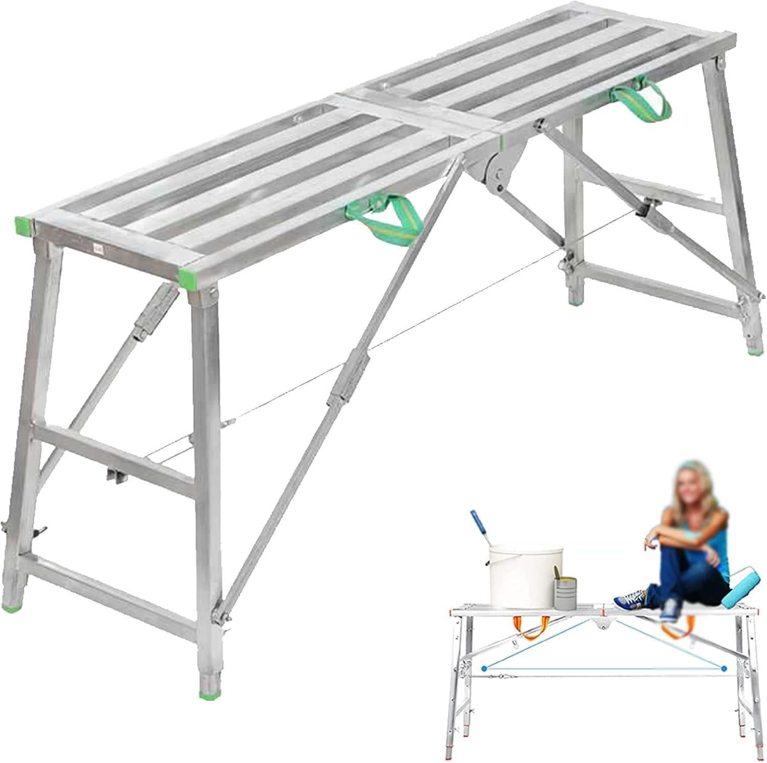 Składana wieża rusztowania do platform roboczych, stołek drabinkowy, uniwersalne wyposażenie przemysłowe, składana (160 cm)