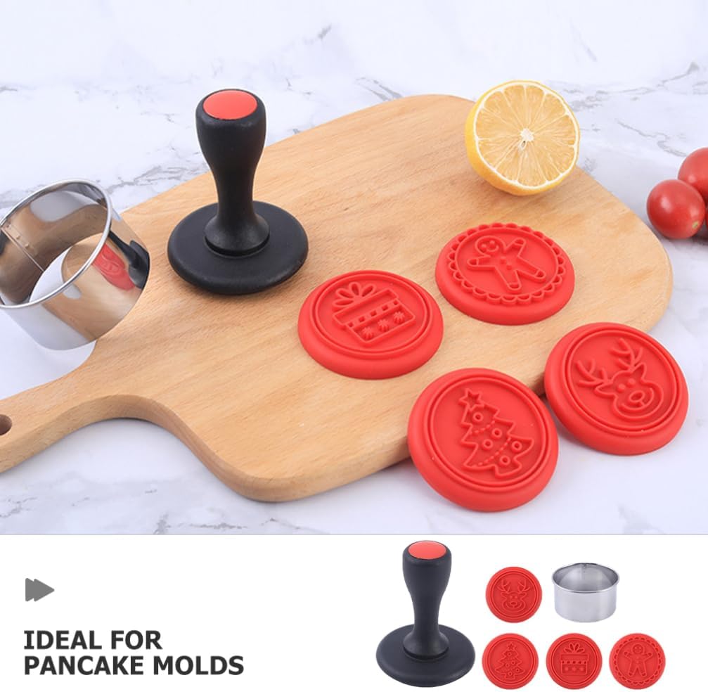 PRETYZOOM Silicone Cookie Stamp Press Cookie Cutter Biscuit Mold Christmas Dessert Mold Christmas Cookie Stamp Cookie Mold