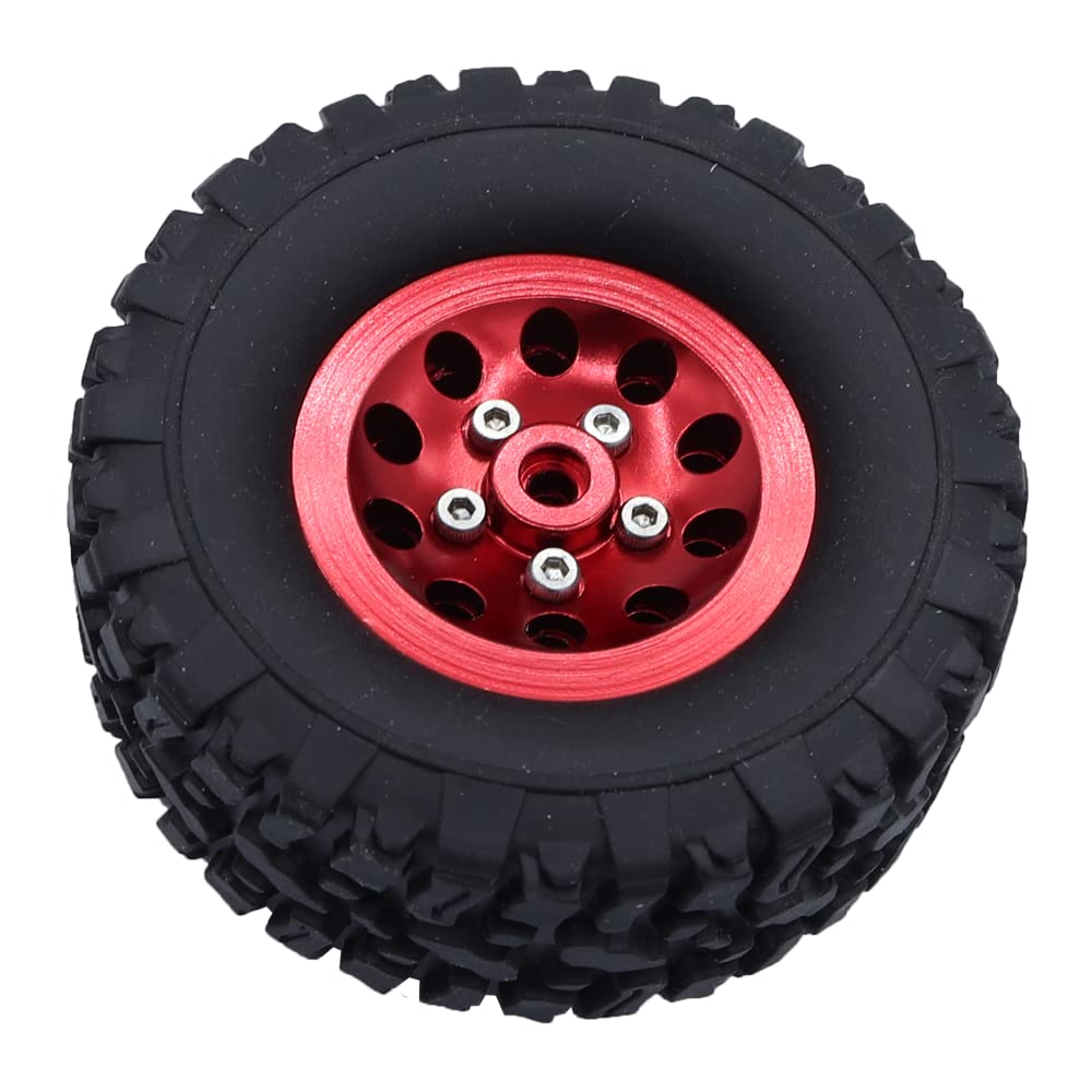 Dilwe RC Wheels And Tires - Aluminum Alloy Hub Rubber Tires For WPL 1/16 Scale RC Cars