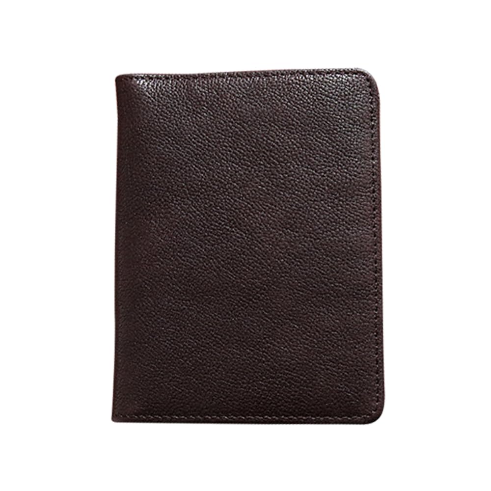 MiOYOOW Cartera de Pasaporte de Cuero, Portatarjetas de crédito de viaje Delgado y portátil, Cubierta ligera para organizador de documentos con bolsillo con cremallera para hombres, Marrón [Tuscan