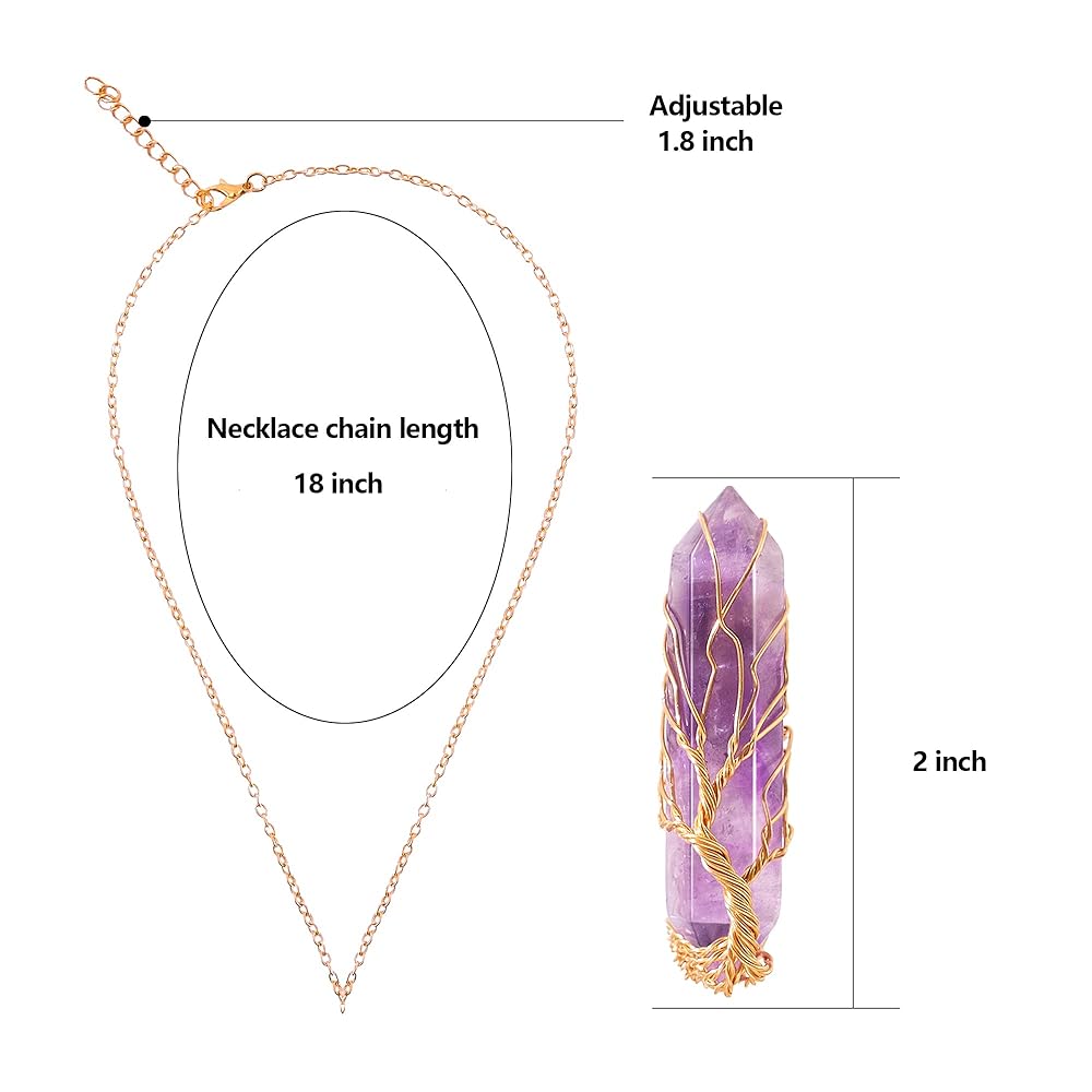 Amazon.com: VIBILIA Healing Crystal Necklace Tree of Life