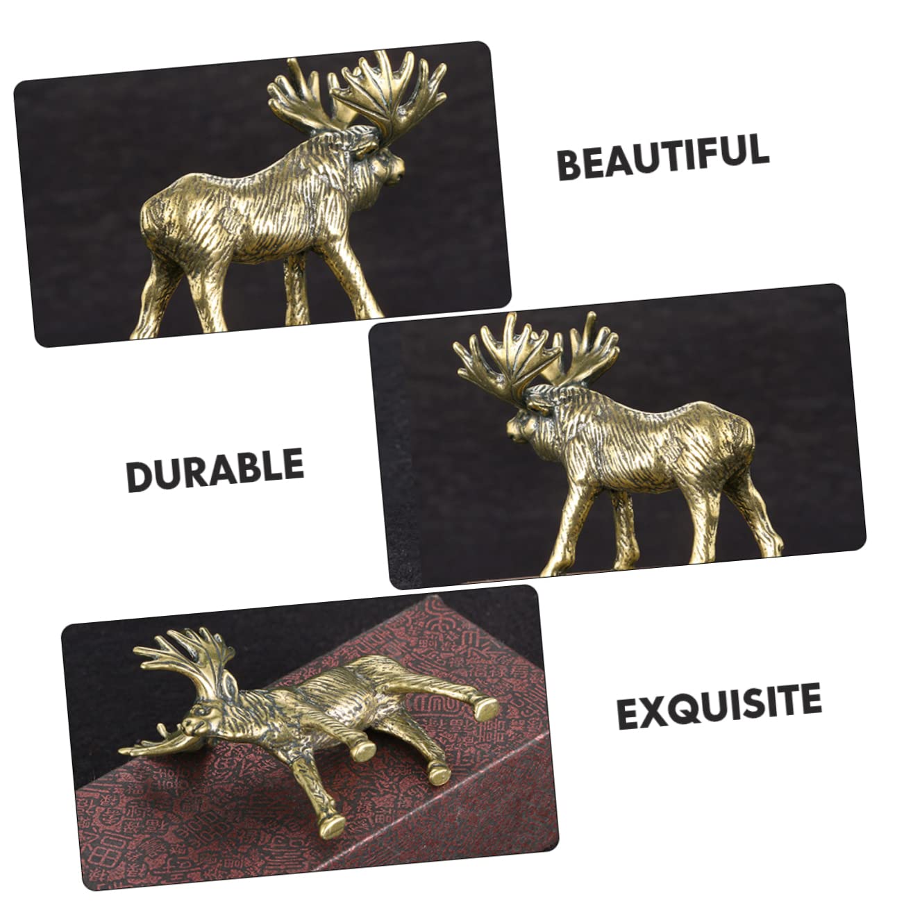 ifundom 4 Stücke Elch Decor Mini Deer Figurine Kreative Desktop Ornament Einzigartige Elch Geformt Decor