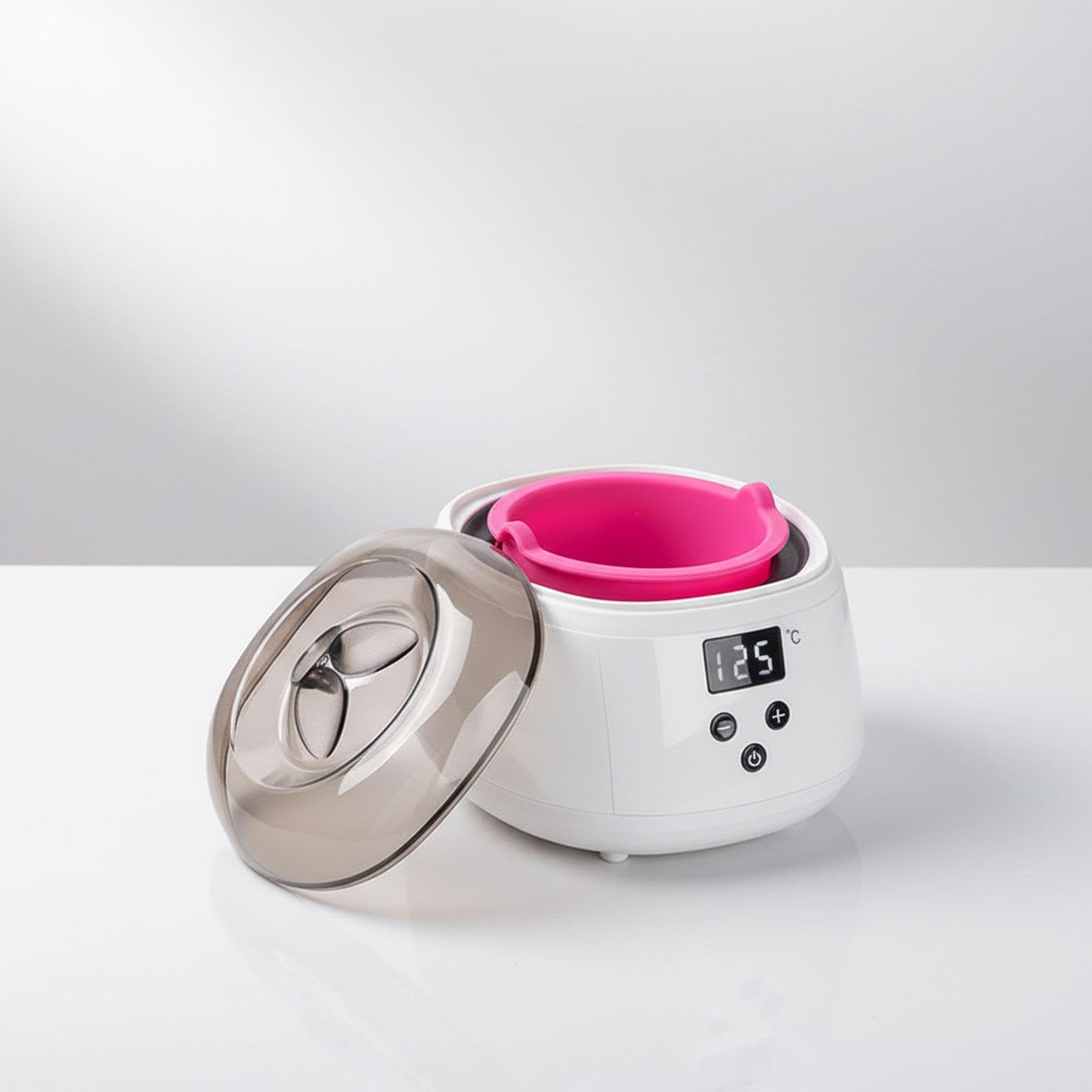 Calentador de Cera Depilatoria Portátil Control Digital de Temperatura Estructura Resistente Limpieza Sencilla Y Uso Eficiente Adecuado para Depilació, Blanco