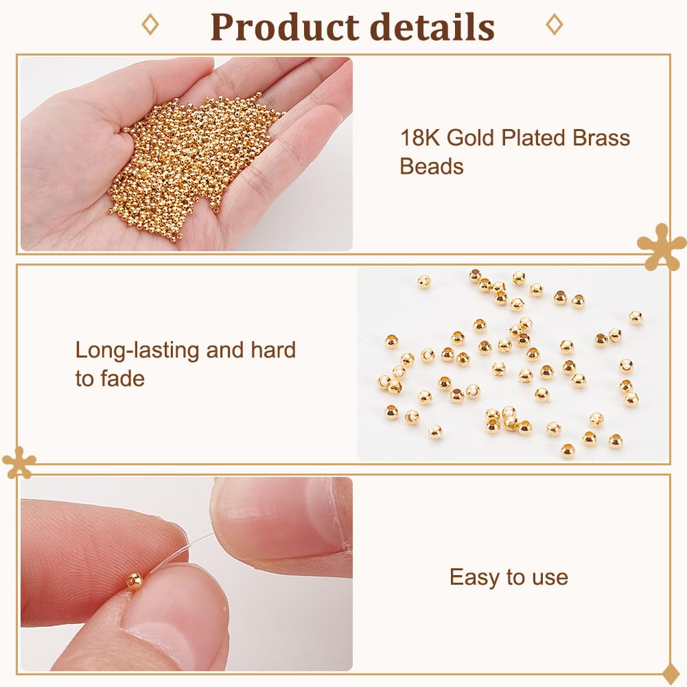 Perline D'Oro 4mm - 400 Pezzi, Ottone Placcato 18K, Per Bracciali E Collane Fai-Da-Te - Foto 14