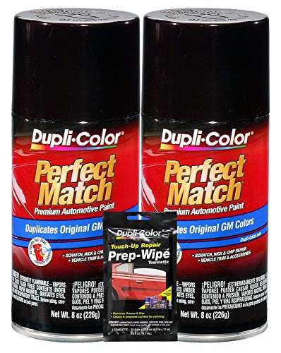 Dupli-Color Dark Cherry Metallic Exact-Match Automotive Paint for GM Vehicles - 8 oz, Bundles with Prep Wipe (3 Items)