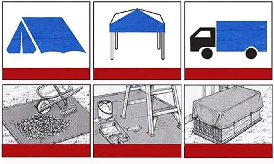 Heavy Duty Tarp, 0.2mm Thick, Waterproof Tarp Cover for Rain, Camping, Tent Tarp, Shading, Garden Furniture, 4 * 4M