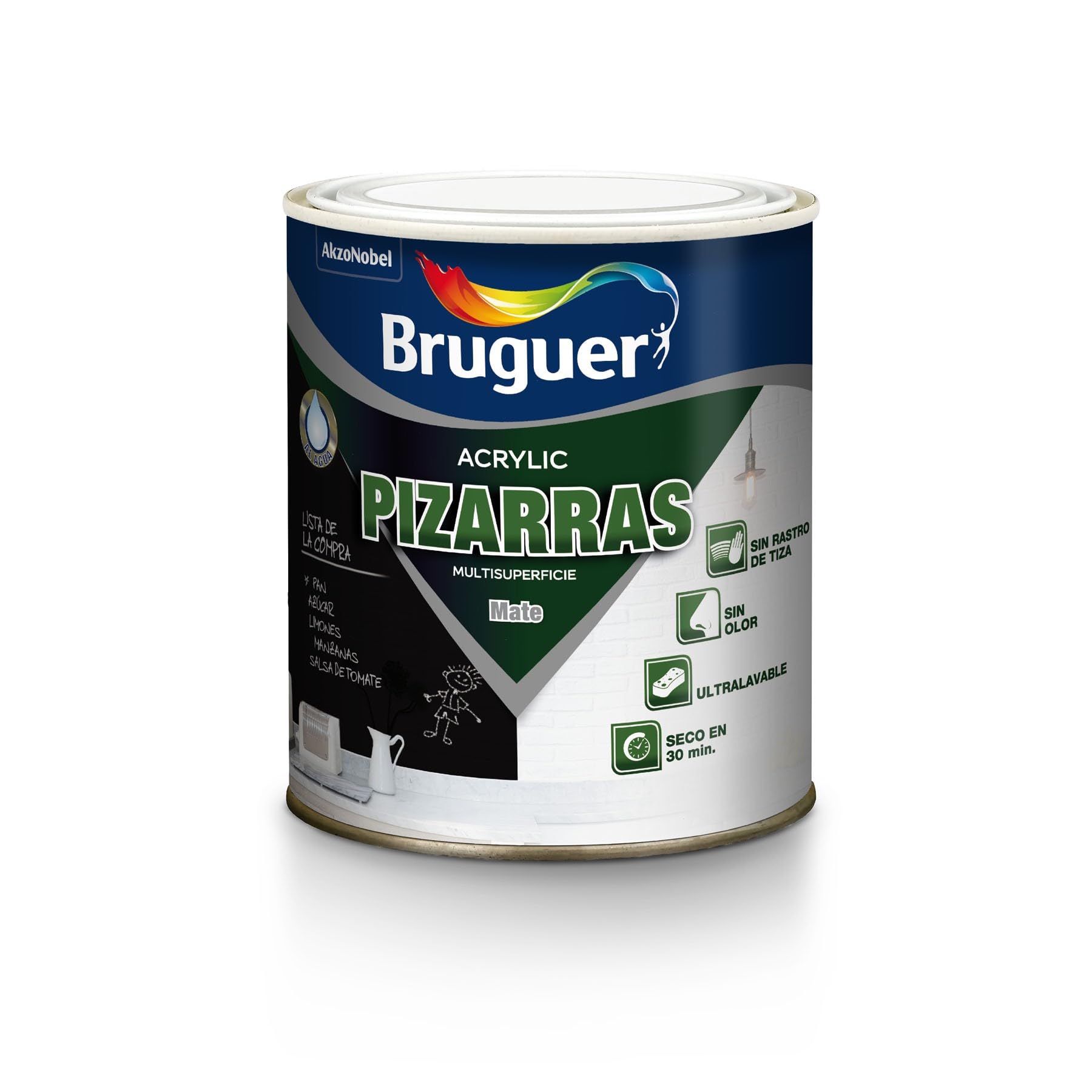 Bruguer Pintura Acrílica Pizarra Multisuperficie Negro 750 ml